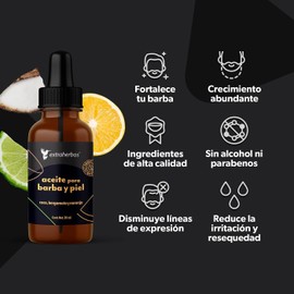 Extraherbos Aceite Capilar Orgánico 30ml - Con Romero, Coco MCT, Bergamota, Vitamina E, Promueve Crecimiento Capilar e Hidratación