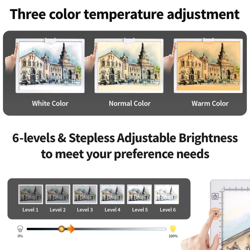 Rechargeable A3 Diamond Art Light Board with Padded Case,Light Pad