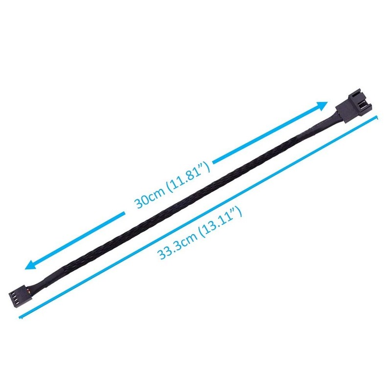 Easycargo 30cm Case Fan Extension Cable, PWM Fan Cable Extension,