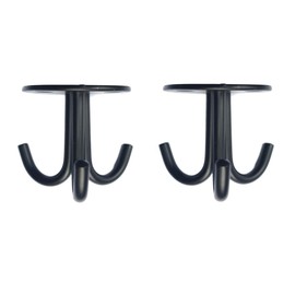 NELXULAS Stainless Steel Heavy Duty 3-Claw Coat Hook, Robe Hanger Ceiling Mount Hook, Towel Hook, Perfect Touch Your Bathroom, Bedroom, Closets, Wardrobe, Kitchen (2 PCS, Black)