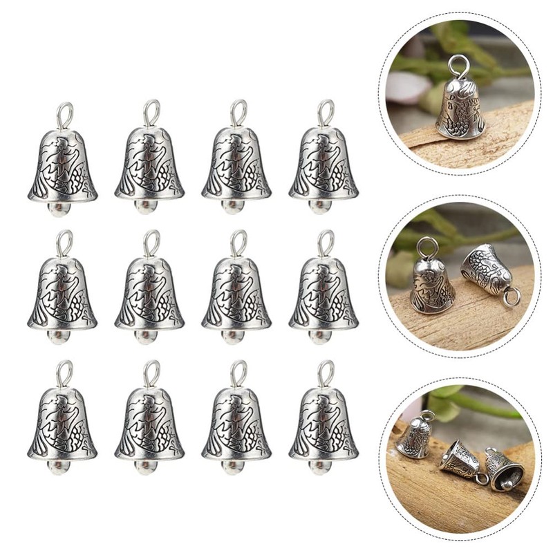 Sewroro Vintage Tin Bells Tibetan Silver Bells Antique Bell Pendants