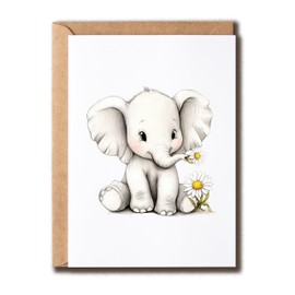 APVGifts Elephant Get Well Soon Card - Cute Elephant Card - Feel Better Card - Greeting Card - Get Well Card - Cute Card - Animal Lover Card