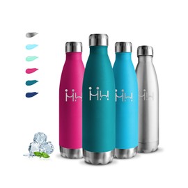 Stainless Steel Drinking Bottle, 500 ml, BPA-Free, Double-Walled, Leak-Proof Drinking Bottle, with Screw Cap, Metal Water Bottle for School, Offices, Camping
