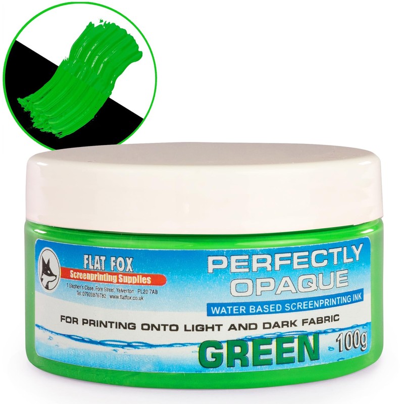 Flat Fox Screen Printing Opaque Water Based Fabric Inks (Green,