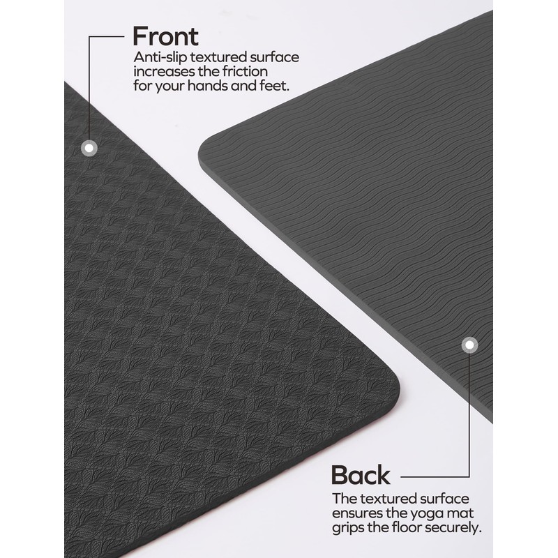 Ewedoos Eco Friendly Yoga Mat with Alignment Marks TPE Non