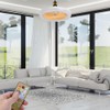 Ceiling Fans with Lighting 30W Dimmable Fan Lamp Modern Smart