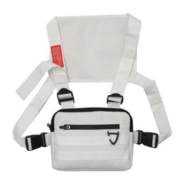 Maizoon Sports Chest Bag Fashionable and Durable Backpack Water-resistant Wear-resistant with Multiple Pockets Suitable for Running Cycling Fishing White