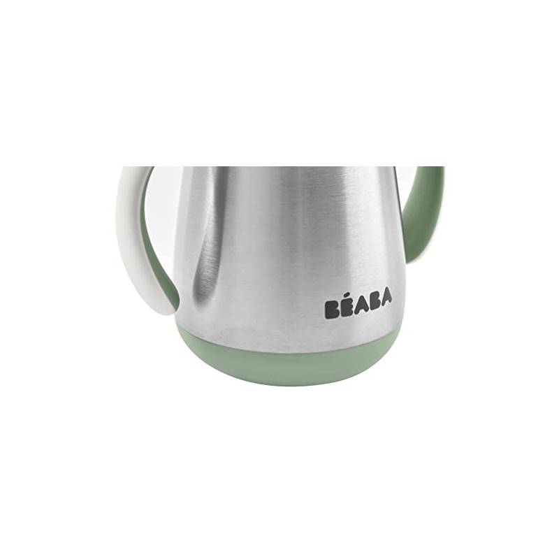 Beaba Vaso para Sorber con Pajita de Acero Inoxidable, Sabio
