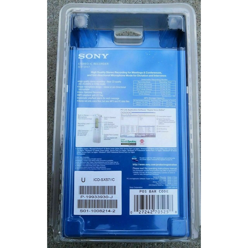 Sony ICD-SX57 (256 MB, 91 Hours) Handheld Digital Transcriber /