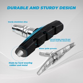 4 PCS Professional Bike Brake Pads, Premium Bicycle Brake Pads, Bike V Brake Blocks for City Bike and Road Bike, Mountain Bike Brake Pads with Allen Wrench and Plastic Box