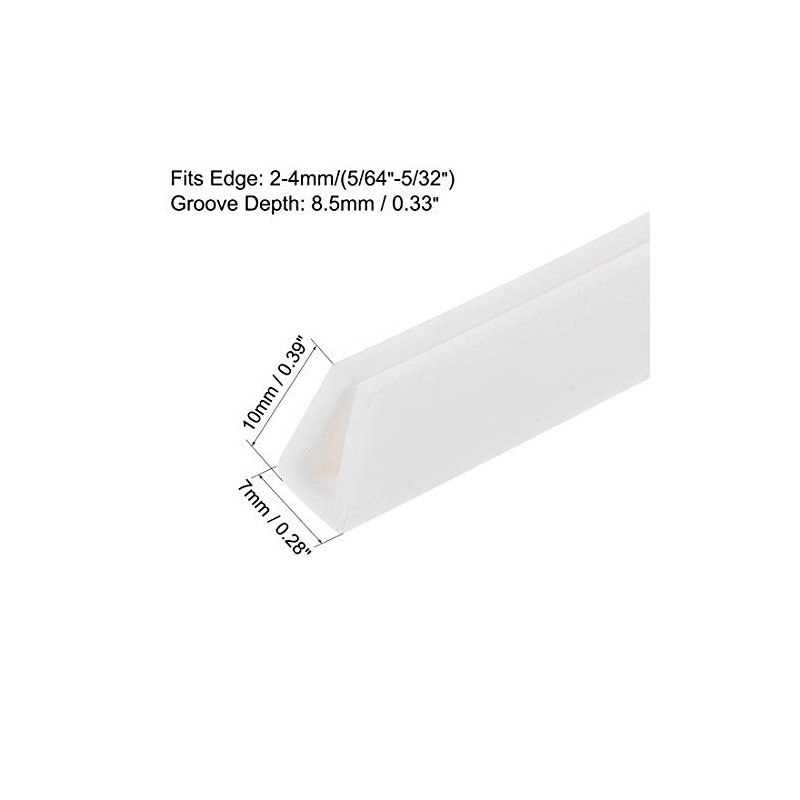 uxcell Edge Trim U Seal Extrusion, Silicone White U Channel