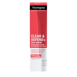 Neutrogena Clear & Defend+ Daily Serum (1x 30ml), Refining and Clearing Face Serum with Salicylic Acid, AHA/PHA, Daily-Use Oil-Free, Suitable for Spot-Prone Skin to Help Defend Against Breakouts