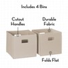 RiverRidge Folding Storage Bins with Handles Taupe Cube Storage Organizer