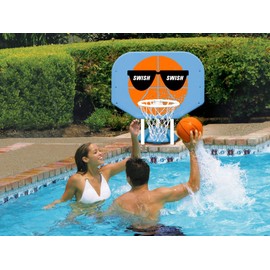 Poolmaster Pro Rebounder Poolside Basketball Game, Swish Swish, Orange