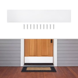 GLOKUUCA 1 Pcs Door Kick Plates - 10 x 30 Inches Kick Plates for Exterior Interior Doors, 1.5mm (1/16 Inch) Thickness Rectangular Aluminum Door Push Plate (White)
