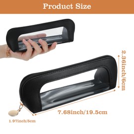 Sorcristy Clear Makeup Bag Double Sided Clear Toiletry Bag for Women Portable Make Up Organizer Traveling Compact Car Bags Makeup Brush Bags Travel Makeups Brush Holder Small Make up Organizer(Black)