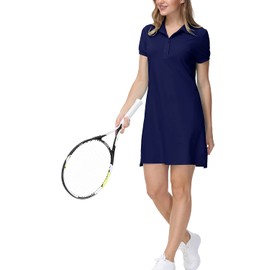 MoFiz Ladies Tennis Dress Dry Fit for Summer Moisture Wicking One Piece Activewear Navy M