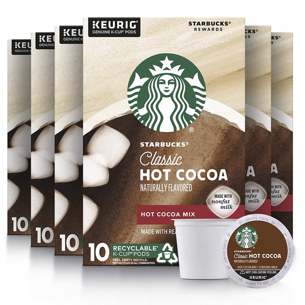 Starbucks Hot Cocoa K-Cup Coffee Pods — Hot Cocoa for Keurig Brewers — 6 boxes (60 pods total)