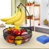 Huahong Fruit Basket with Banana Holder, Fruit Bowl, Metal Vegetable