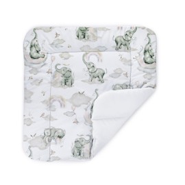 Balbina® Cotton Changing Mat Soft Changing Table Mat for Changing Tables Washable 60 x 70 cm I Elephant in Rainbow