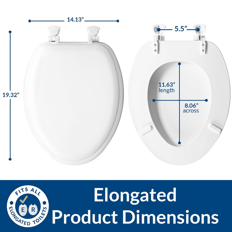 Mayfair Padded Toilet Seat, Cushioned Soft Vinyl over Wood Core