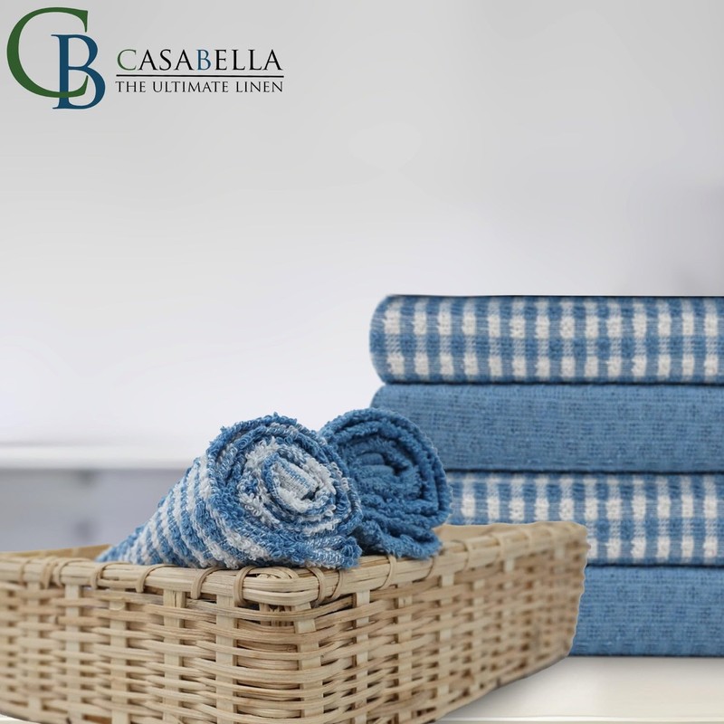 Casabella Pack of 6 Terry Towelling Cotton Kitchen Tea Towels