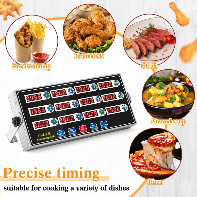 Relaxweex 2 Pcs 12 Channel Digital Kitchen Timers Commercial Kitchen
