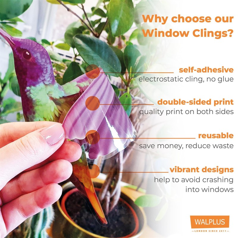 WALPLUS Flower Window Stickers for Glass Double Sided Spring Window