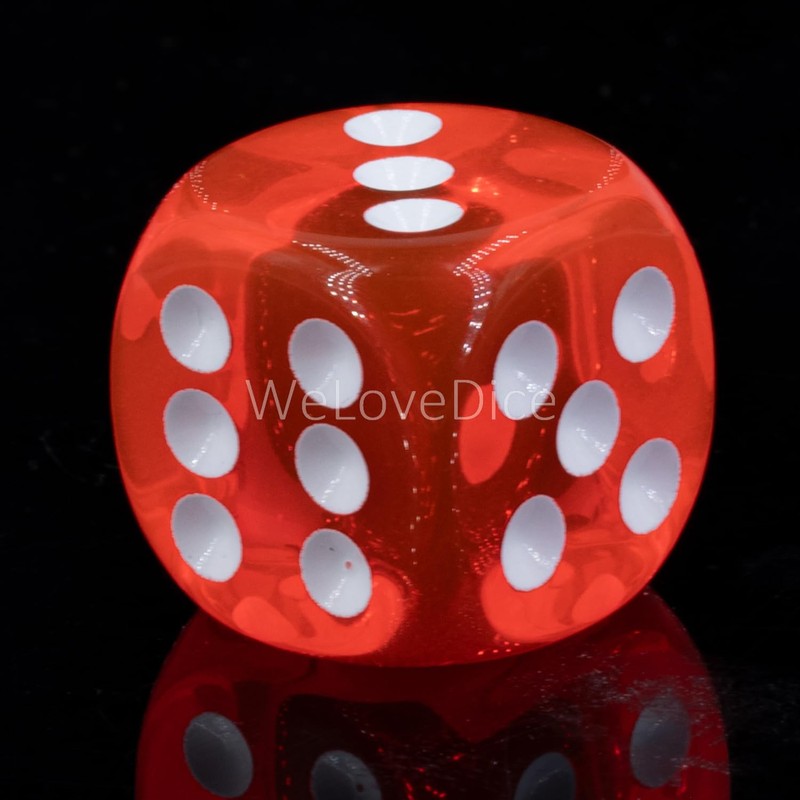 WeLoveBeads W6 Cube (16 mm) in Neon Pink/White Dots -