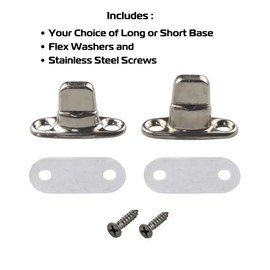 EZ-Xtend Twist Fastener Turn Button Marine Fastener, Common Sense Fasteners for Canvas with Flex Washers & Stainless Steel Screws (Long Prong 5 PK)