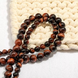 vanilla mountain Natural Brown Red Tiger's Eye Gemstone Beads for Protection Courage Focus - 6mm
