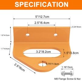 CZC AUTO Zero Turn Mower Trailer Hitch 2.5" Hole Center 3/4" Pin Hole, Heavy Duty Steel & Versatile Chain Slot, with Installation Hardware, Orange