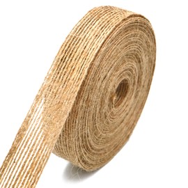 jijAcraft Jute Ribbon 2 cm Wide, 10 m Burlap Vintage Gift Ribbon, 1 Roll of Hessian Decorative Ribbon for Crafts, Wedding Decoration, Christmas, Autumn Wreath