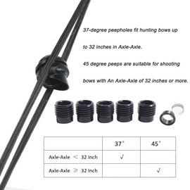 Archery Peep Sight for Compound Bow Interchangeable Aluminium Alloy Inner Core with Peep Visor Hoody Compound Bow (37°, Black, C)