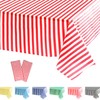 2PCS Disposable Red and White Striped Table Cloth Table Cover,Circus