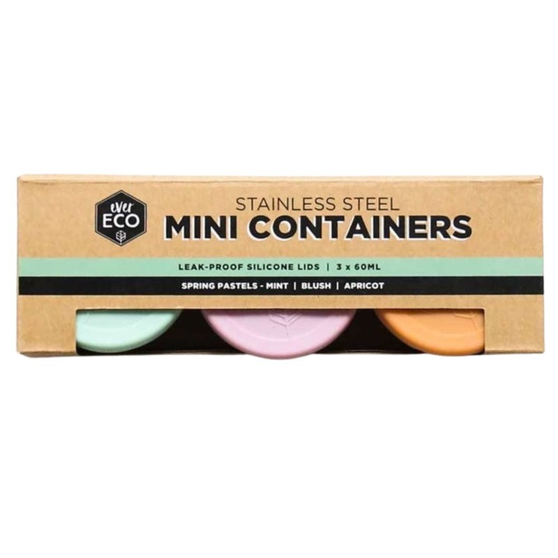 Ever Eco Stainless Steel Round MINI Containers Set of 3