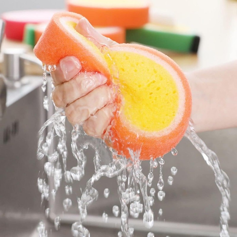 JCZD 4 Pack Shower Sponge, Cute Fruit Shaped Bath Sponge