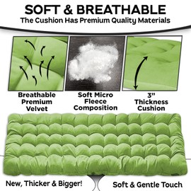 ZONETECH Camping Cot Pads Mattress - Premium Quality Outdoor Comfortable Thicker Cotton Sleeping Cot Lightweight Waterproof Bottom Pad Mattress for Adult, Kid (Green, 2-Pack)