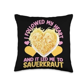 I Followed My Heart, and It Led Me to Sauerkraut Sauerkraut Throw Pillow, 16x16, Multicolor