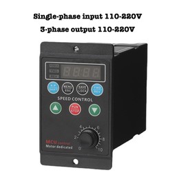 Generic 750W 1HP VFD, AC 110-220V Variable Frequency Drive, Single Phase to 3 Phase Converter for Speed Control of Spindle Motor, Lathe Motor, HVAC System, CNC Machine, Milling Machine More