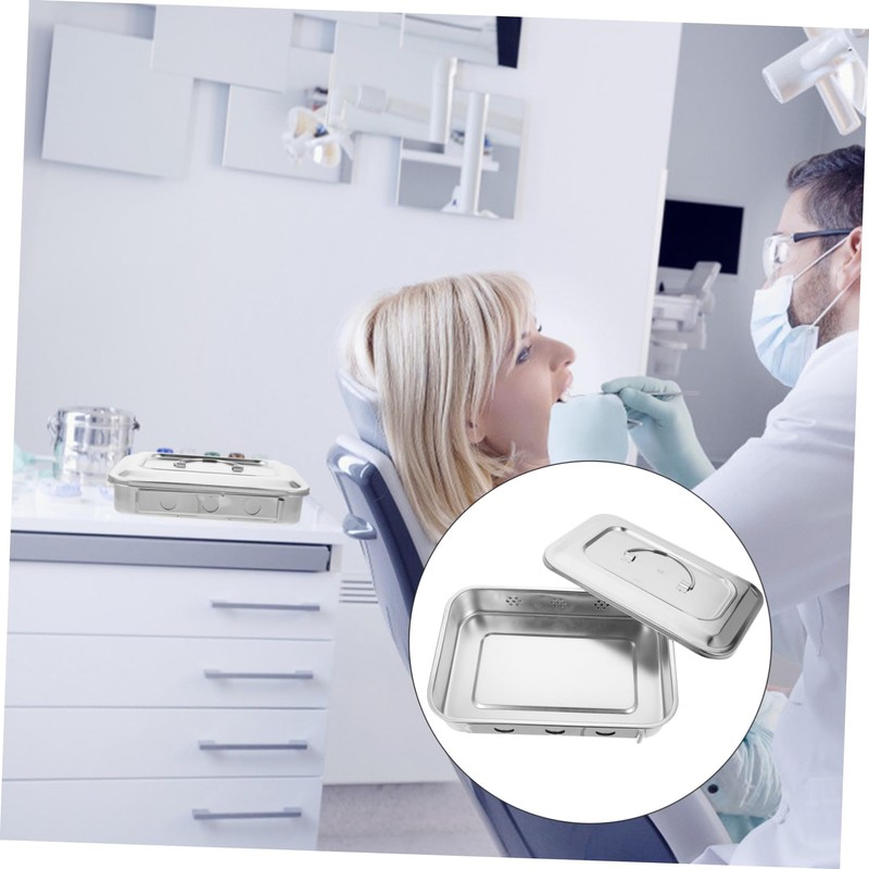 FRCOLOR High Temperature Sterilization Box Leakproof Square Plate Lid Easy