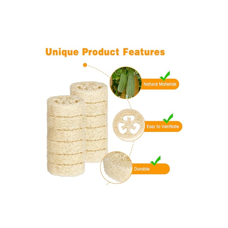 30 almohadillas de esponja natural de luffa, 100% esponja de