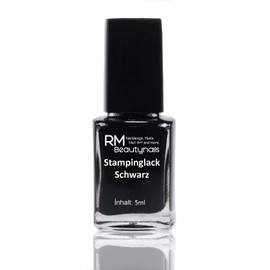 3 x 5 ml stamping varnish, white, black, silver nail polish (pack of 3)