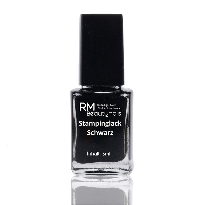 3 x 5 ml stamping varnish, white, black, silver nail