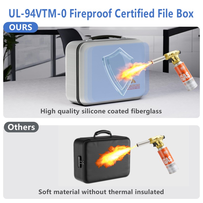 TIGERKING Fireproof Document Box Hard Shell, Fire Proof File Box