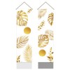 AHANDMAKER Pack of 2 Gold Botanical Tapestry, Boho Leaves Modern