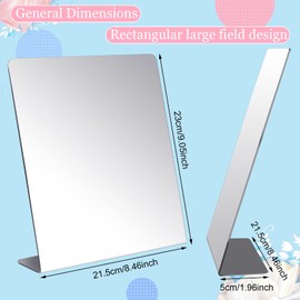 Counter Top Mirror Freestanding Mirror Single Sided Acrylic Desk Mirror for Tabletop Bedroom, Office, Bathroom, Dorm, Home (24 Pcs,8.5 x 9 Inch)