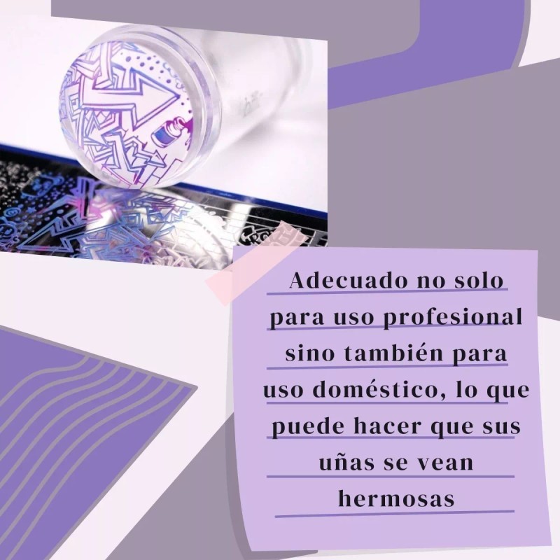 Veraly Kit Estampador De Sellos Para Uñas Con Raspador Decoración