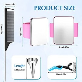 Chengu 26 Pcs Hair Braiding Tools for Mardi Gras Magnetic Wrist Pin Holder Wristband Stainless Steel Pintail Rat Tail Comb Hair Parting Ring with Alli