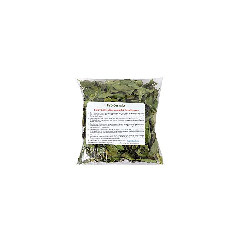 BSD Organics Curry Leaves/Karuveppillai Dried Leaves Granuels (200 Gram)